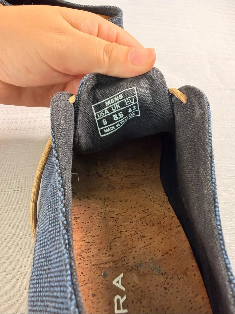 Patara Navy Canvas Lace Canvas Shoes with Tan Laces